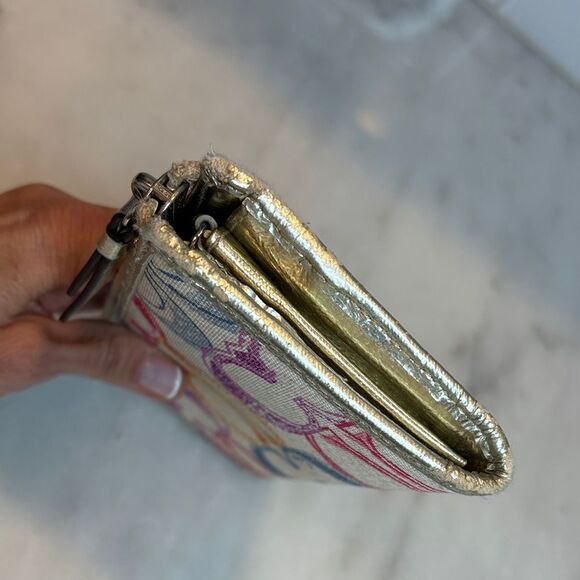 Coach Wallet Poppy Dream Multi-Color Scribble Logo Clutch Wallet - Picture 7 of 16